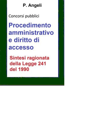 cover image of Procedimento amministrativo e diritto di accesso